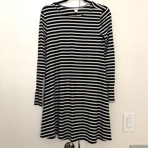 NWT Old Navy Black & White Striped Jersey Swing Dress